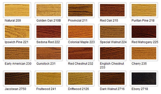 Duraseal Wood Stain Color Chart
