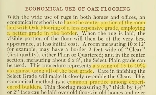 Economical Use of Oak Flooring