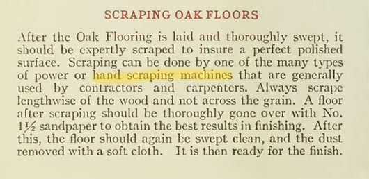 Scraping Oak Floors