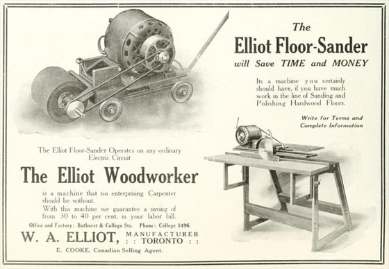 Elliot hardwood floor sander ad