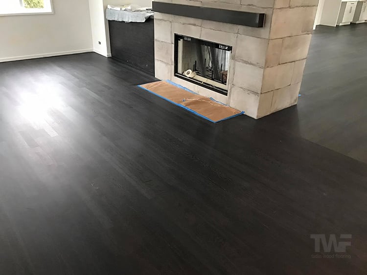 can you stain wood floors grey