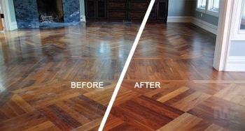 Hardwood Floors After a Clean, Screen and Recoat