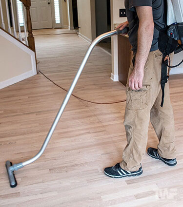 Vacuuming Hardwood Floor