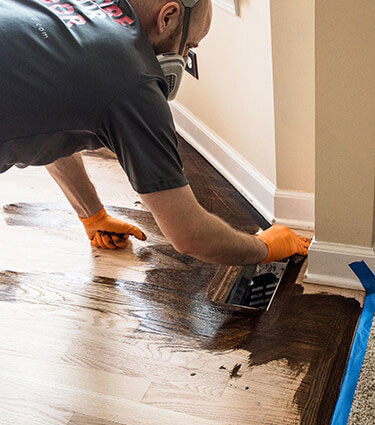 Staining hardwood floor