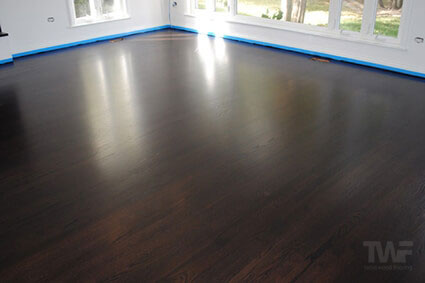 Ebony stained hardwood floor