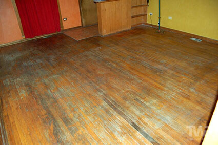 Before - Living room wood floor needing a restoration