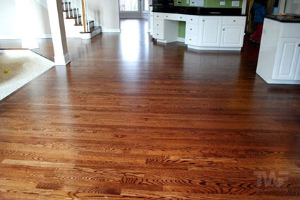 Rosewood stained red oak floors