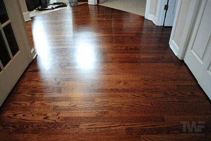 Naperville hardwood floor project with Rosewood Stain