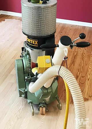 Dustless cyclone attached to our belt sander