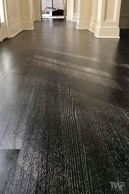 Rubio Monocoat Black hardwood floor in Winnteka Illinois