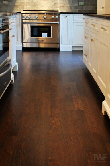 Red Oak with Pallmann Magic Oil stained Ebony and Sedona Red