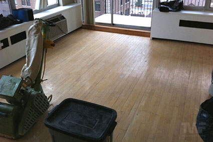 Before - Rough Maple floor in downtown Chicago