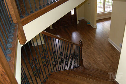 Stairs stained Spice Brown