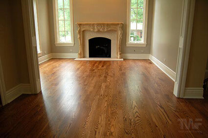 Red Oak floor with Rosewood stain